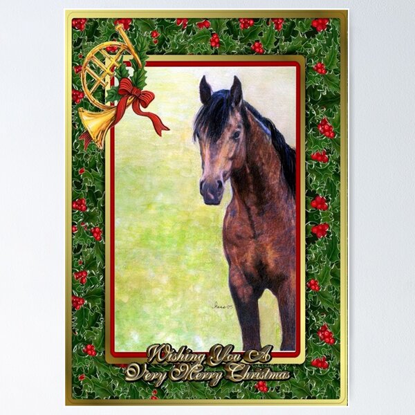 Aperçu de l'œuvre Carte de Noël Quarter Horse en peau de daim créée et vendue par Oldetimemercan.