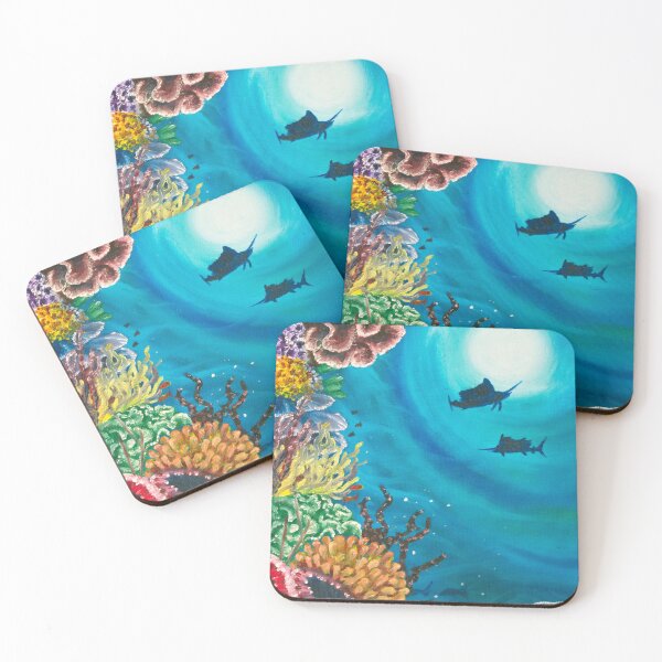 Item preview, Sailfish by the reef, painting designed and sold by ArtByJessyca.