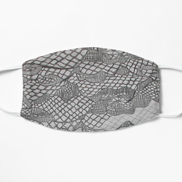 black lace drawing Flat Mask