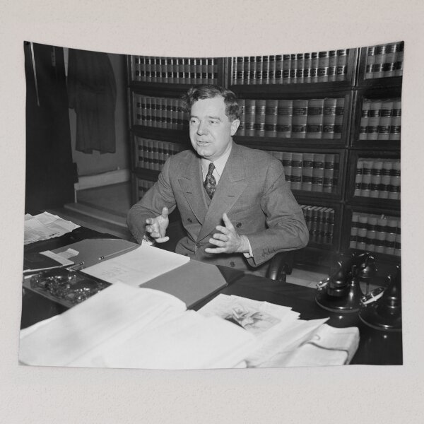 Item preview, Senator Huey Long At His Desk - 1935 designed and sold by warishellstore.