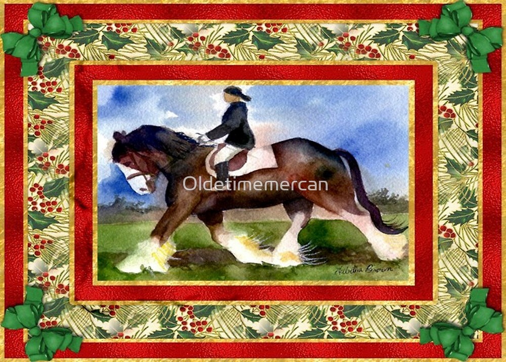 "Clydesdale Draft Horse Christmas Card" by Oldetimemercan Redbubble