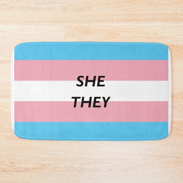 Item preview, SHE/THEY Pronoun Trans Flag designed and sold by cjdesigns7.