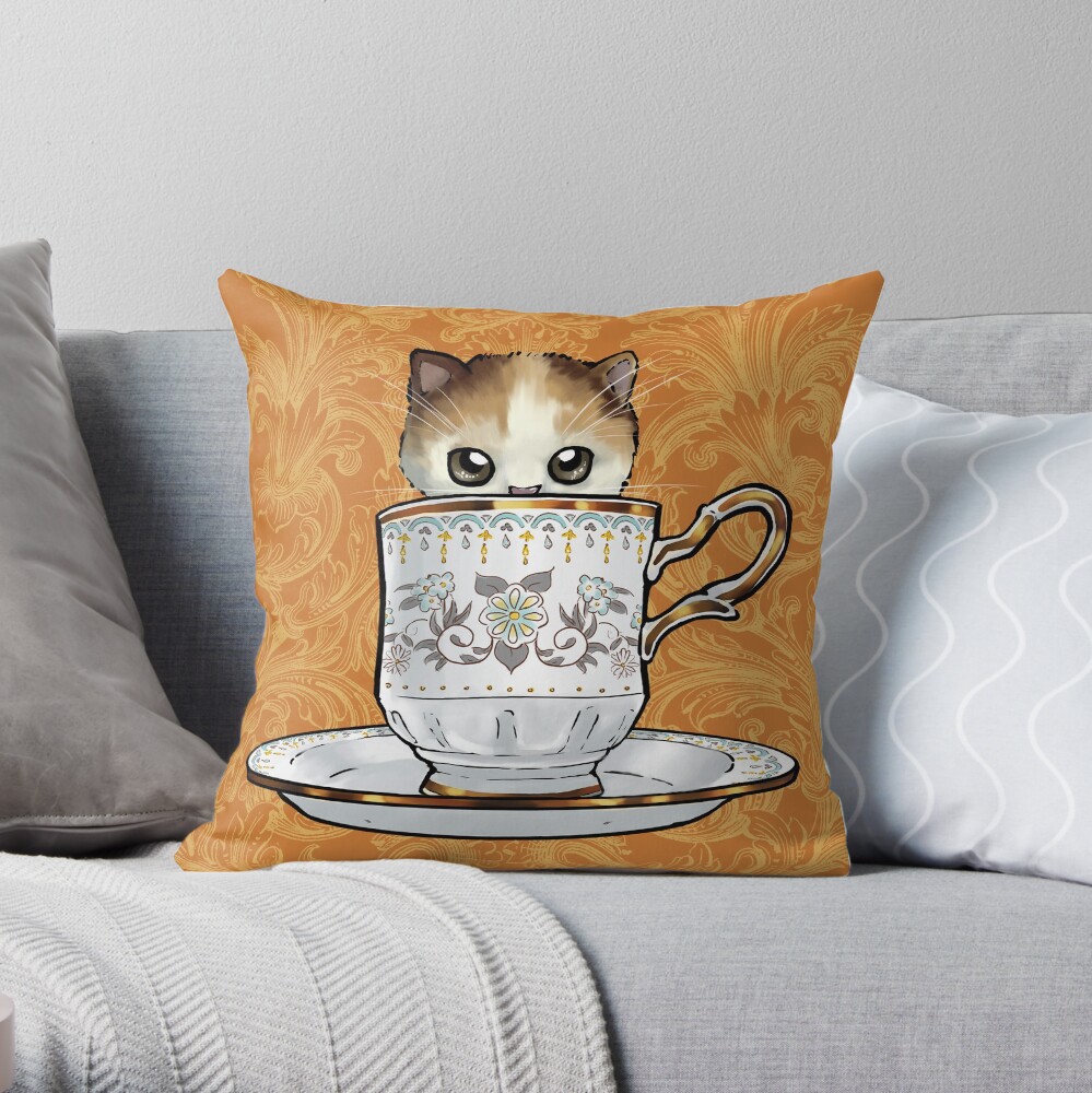 kitten throw pillow