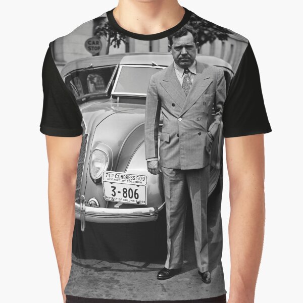 Huey Long With His Car - Washington - 1935 Graphic T-Shirt