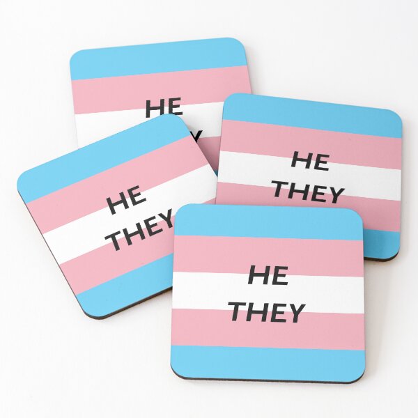 Item preview, HE/THEY Pronoun Trans Flag designed and sold by cjdesigns7.