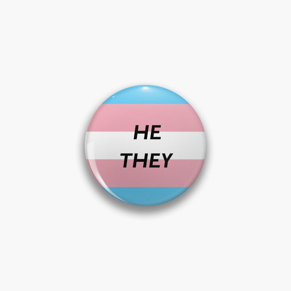 Hethey Pronoun Trans Flag Pin For Sale By Cjdesigns7 Redbubble