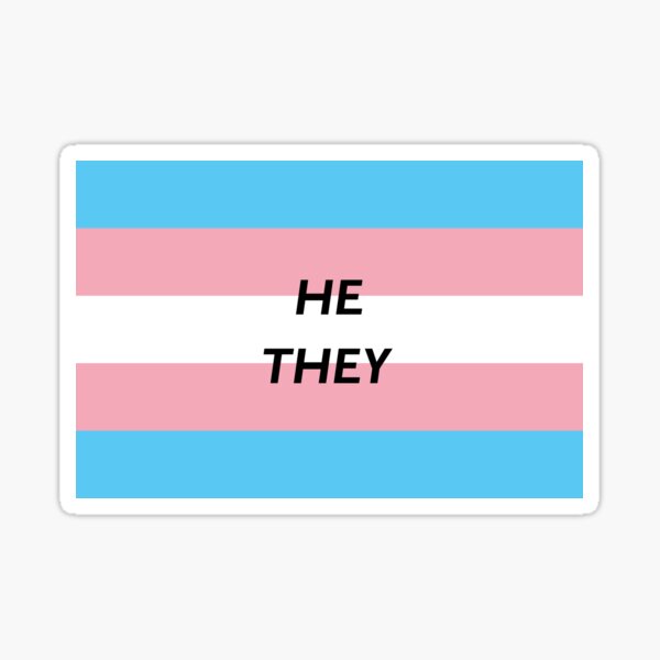 Hethey Pronoun Trans Flag Sticker For Sale By Cjdesigns7 Redbubble