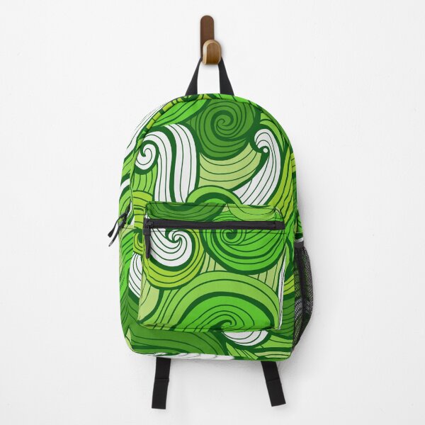 Green Doodle Waves Backpack