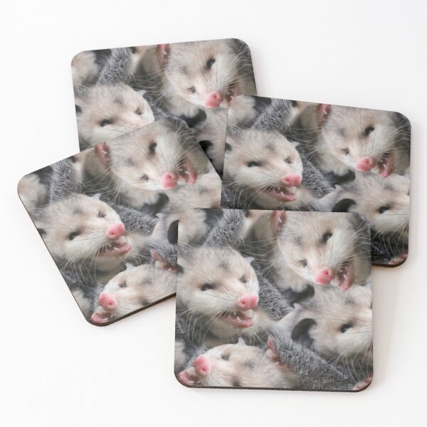 Item preview, opossum oprint (many angry opossums) designed and sold by Lindsey Sheets.