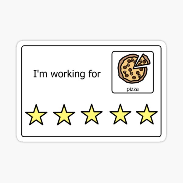 Boardmaker Working for Pizza Token Board Sticker