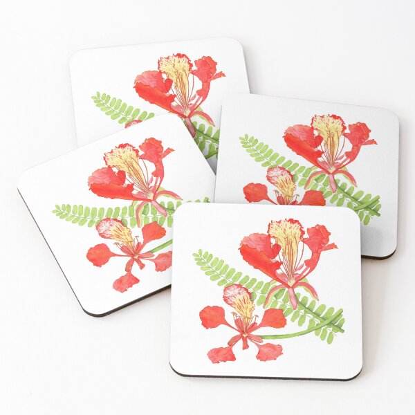 Aperçu de l'œuvre Fleurs et feuilles flamboyantes créée et vendue par AuntieBetty.