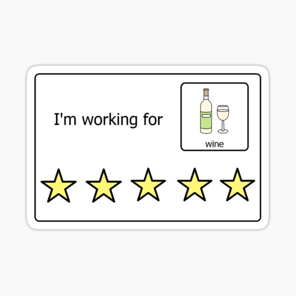 Boardmaker Working for White Wine Token Board Sticker
