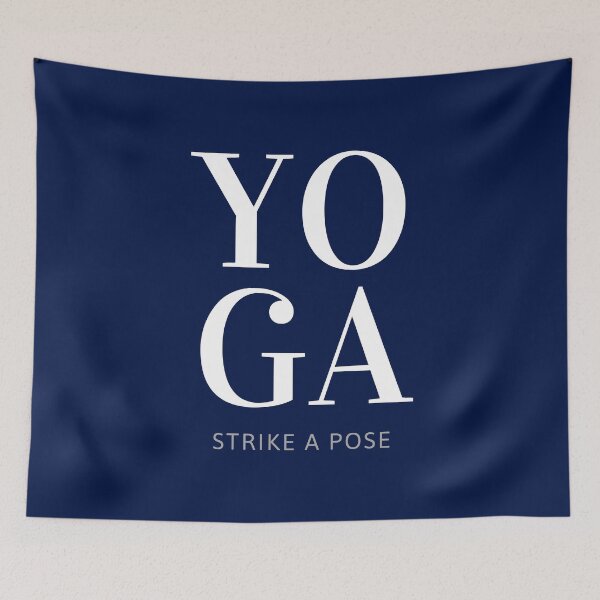 Item preview, YOGA - Strike a Pose - White Large Print designed and sold by Wisps & Whiskers Designs.