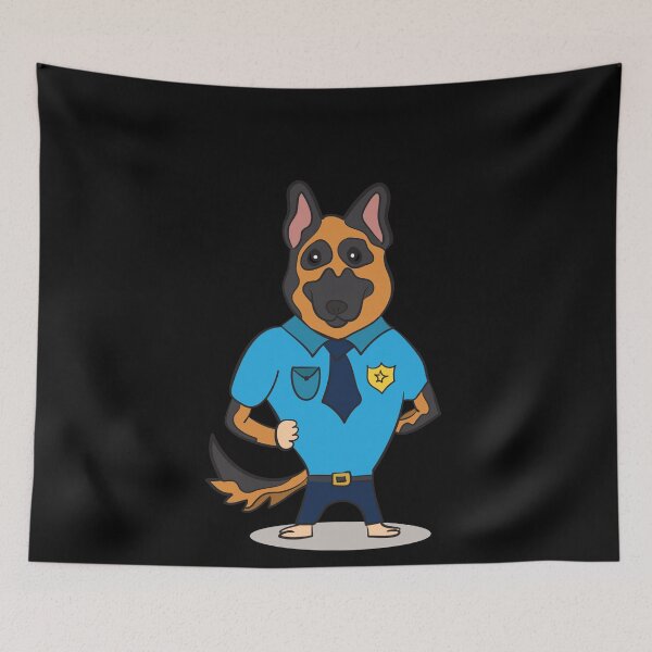 Item preview, Police Dog In Action Against Evil designed and sold by AxzoGerman.