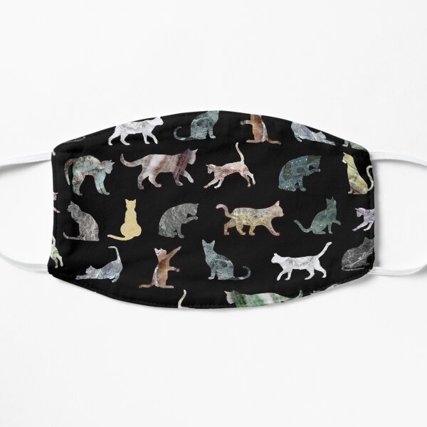 Cats shaped Marble - Black Flat Mask