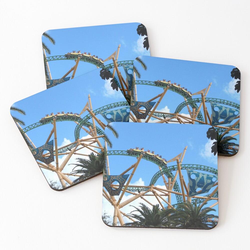 "Cheetah Hunt Roller Coaster, Busch Gardens" Coasters (Set of 4) for
