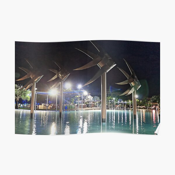 Cairns Esplanade Lagoon at Night Poster
