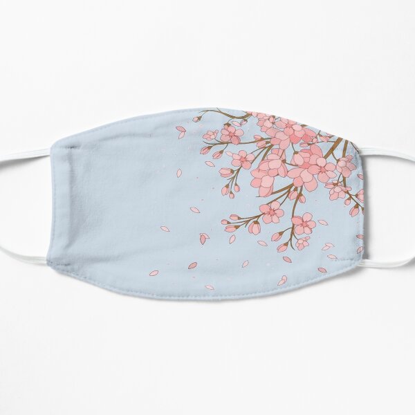 Japanese Cherry Blossom Pink Print Flat Mask