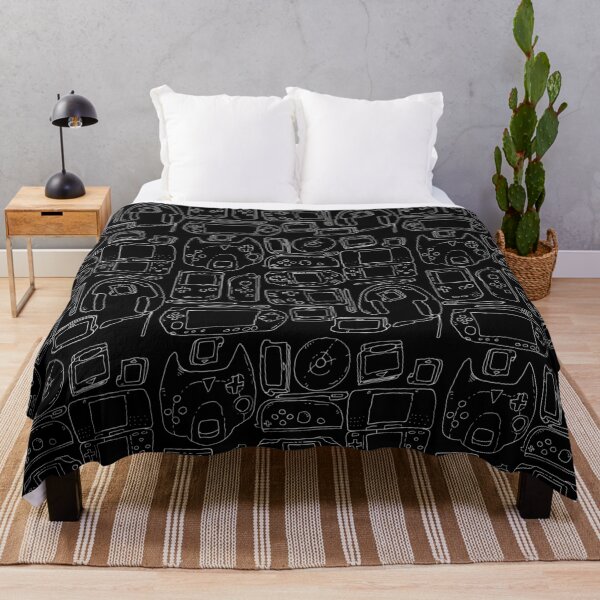 Black Video Game Toys Throw Blanket