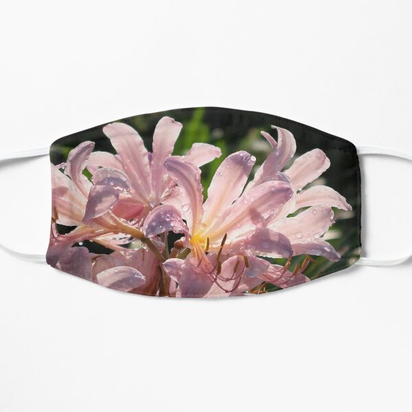 Pink Lilies with Sparkly Dew Flat Mask