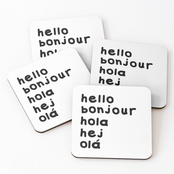 Item preview, Hello in 5 Languages sticker | minimalist designed and sold by UNNETart.