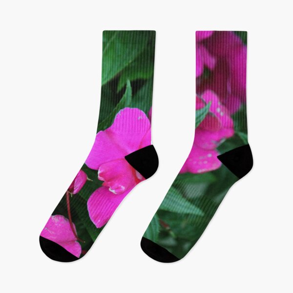 Item preview, Fuchsia pink impatiens flowers designed and sold by stina-bee.