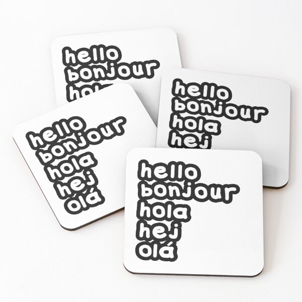 Item preview,  Hello in 5 Languages sticker | minimalist designed and sold by UNNETart.