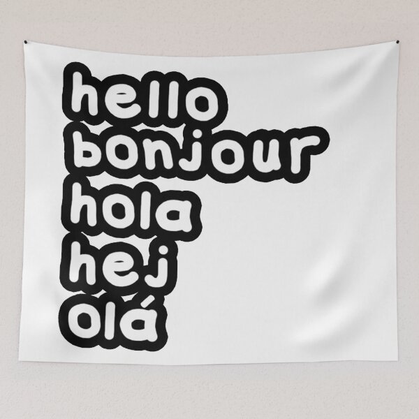 Item preview,  Hello in 5 Languages sticker | minimalist designed and sold by UNNETart.