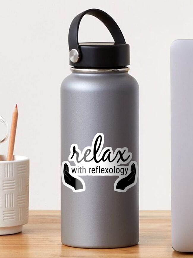 Thumbnail 1 of 3, Sticker, Relax with Reflexology designed and sold by Onpointholistic.