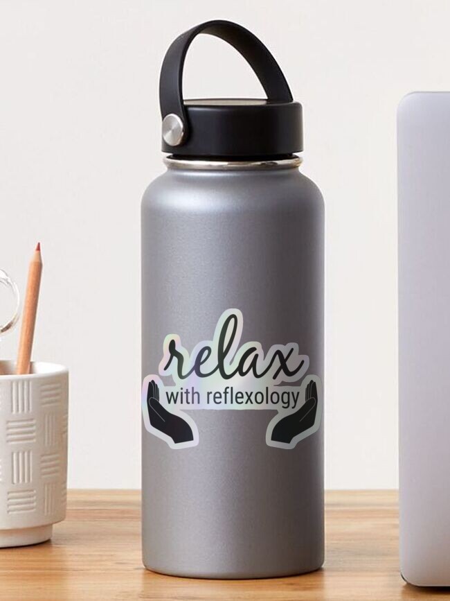 Thumbnail 1 of 4, Sticker, Relax with Reflexology designed and sold by Onpointholistic.
