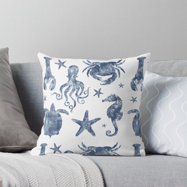 Item preview, Nautical Marine Life, sea star, seahorse, turtle, octopus, coastal beach designed and sold by Glimmersmith.