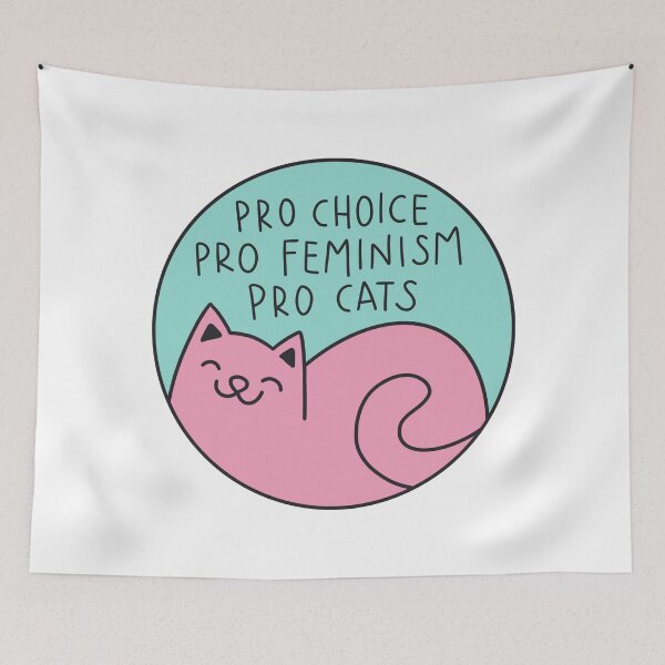Aperçu de l'œuvre Pro-choix, pro-féminisme, pro-chats créée et vendue par cameronbaba.