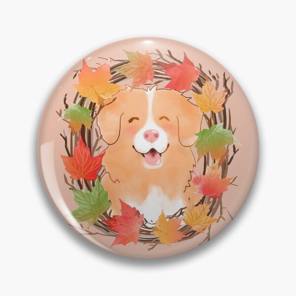 Item preview, Toller and Maple Leaf Wreath - Apricot designed and sold by BlossomCreative.