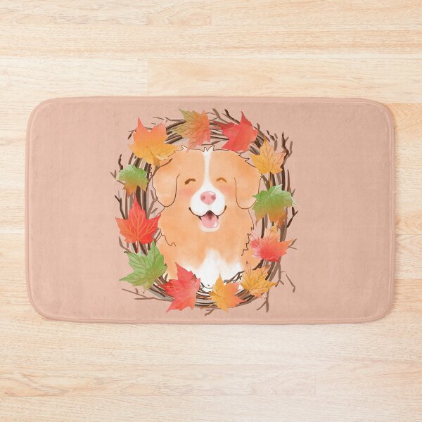 Item preview, Toller and Maple Leaf Wreath - Apricot designed and sold by BlossomCreative.