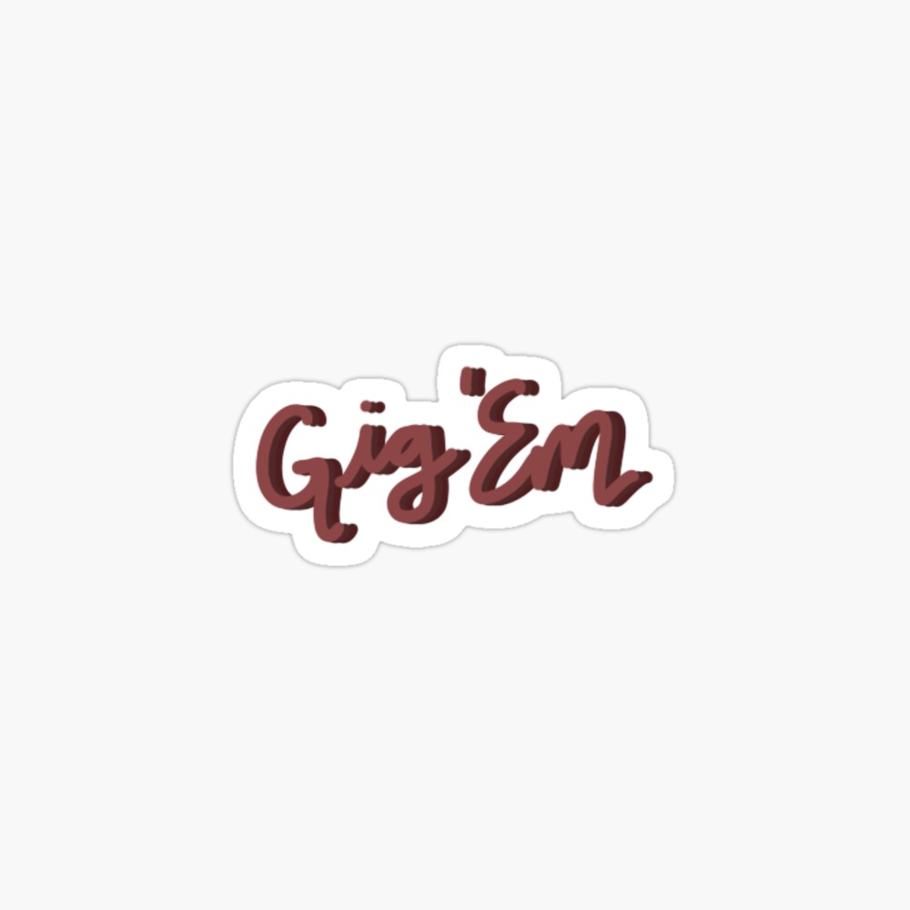 Aggies Gig Em Sticker for Sale by lelahzehr