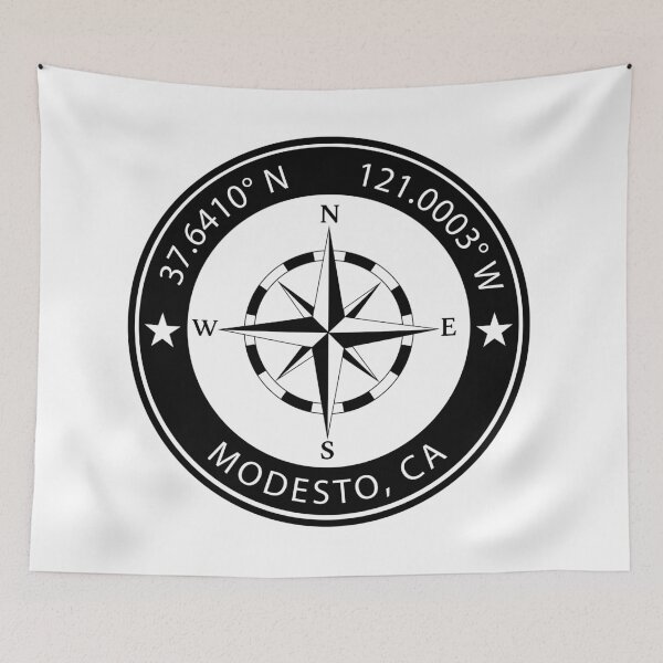 Item preview, Modesto, California Geographical Coordinates designed and sold by TeeOhGraphics.