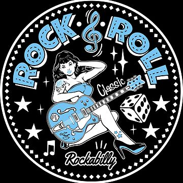 Rockabilly Skull Retro Pin Up Girl Guitar Rock And Roll Vintage Rockers  Sticker for Sale by MemphisCenter