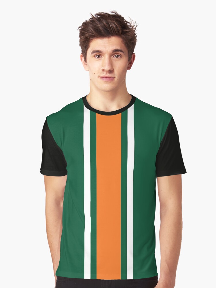 White, & Orange Vertical Power Stripe" T-shirt for Sale by | Redbubble | 305 graphic t-shirts - orange graphic t-shirts - miami t-shirts