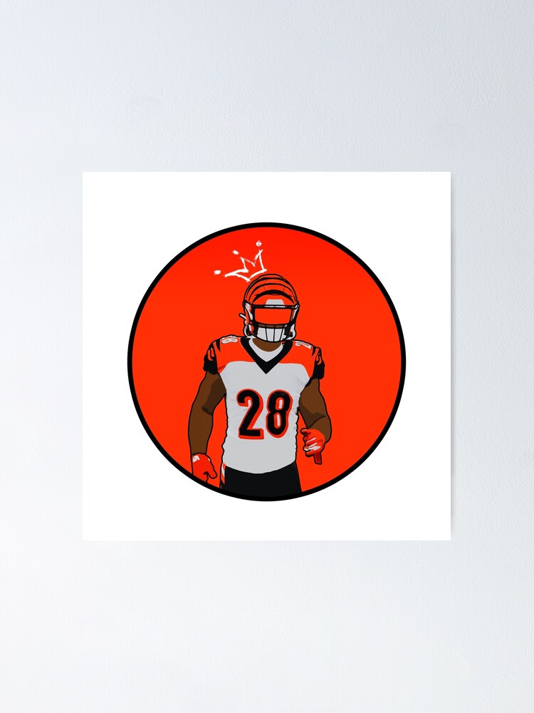 Joe Mixon Poster Cincinnati Bengals Canvas Wrap Wall Art 