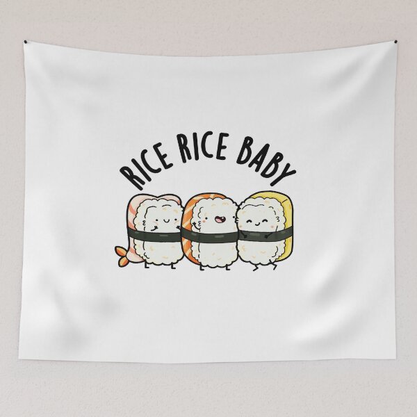 Item preview, Rice Rice Baby Funny Sushi Puns  designed and sold by punnybone.