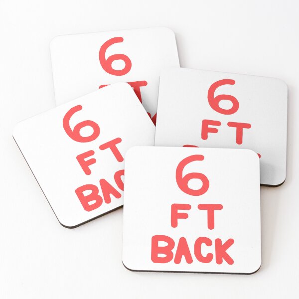Item preview, 6 Feet Back in Red on White designed and sold by Rocket-To-Pluto.