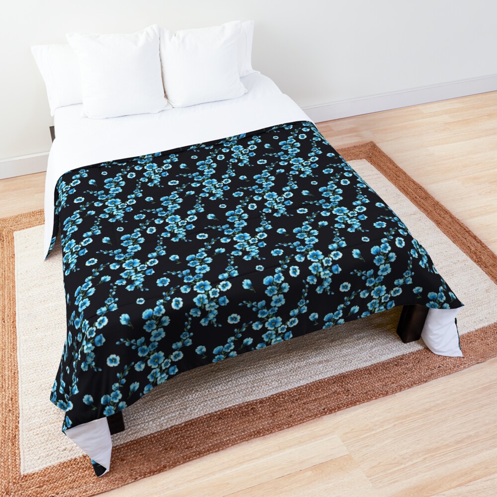 "Tiny Navy Blue Flower " Comforter for Sale by alkimcopur Redbubble