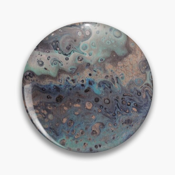 Item preview, Blue and Gold and Green Abstract Paint Pouring  designed and sold by thestudiospill.