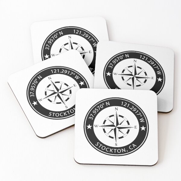 Item preview, Stockton, California Geographical Coordinates designed and sold by TeeOhGraphics.