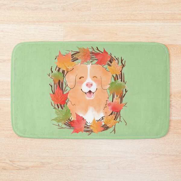 Item preview, Toller and Maple Leaf Wreath - Moss designed and sold by BlossomCreative.
