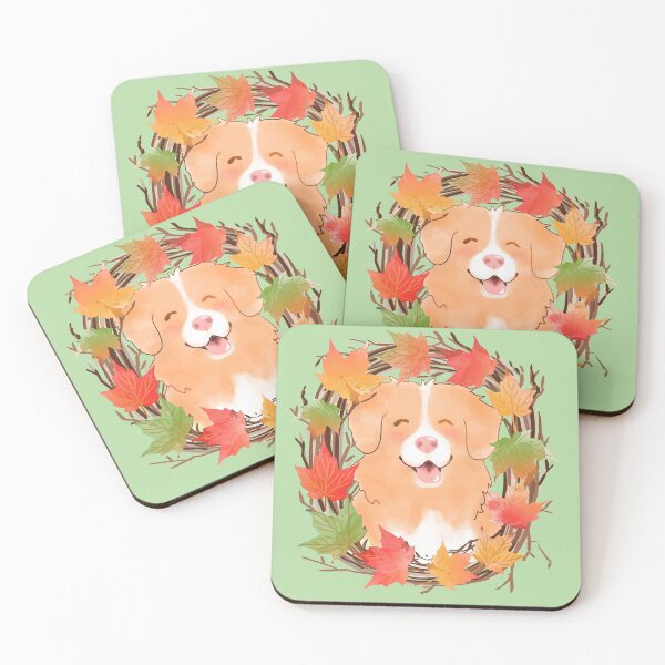 Item preview, Toller and Maple Leaf Wreath - Moss designed and sold by BlossomCreative.