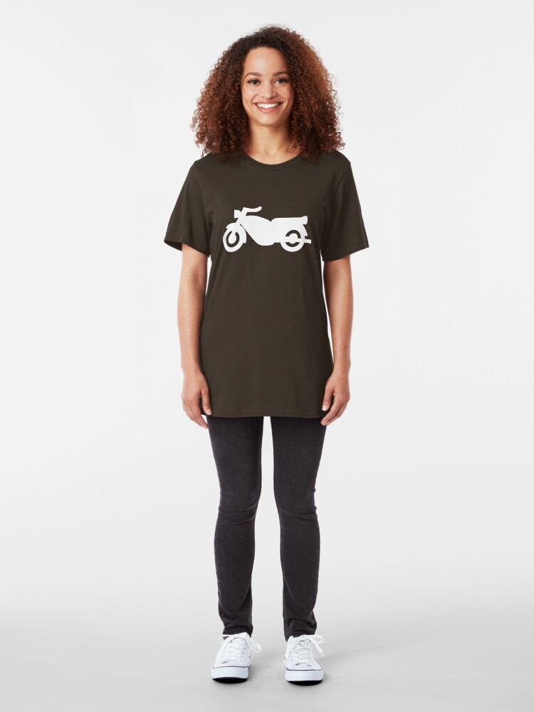 Alternate view of Motorcycle Icon - White Slim Fit T-Shirt