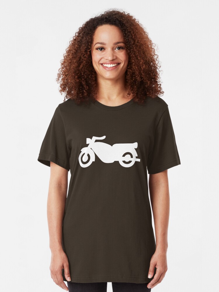 Alternate view of Motorcycle Icon - White Slim Fit T-Shirt
