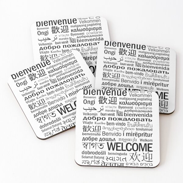 Item preview, Welcome - Multilingual - Black and White designed and sold by TresChicXO.