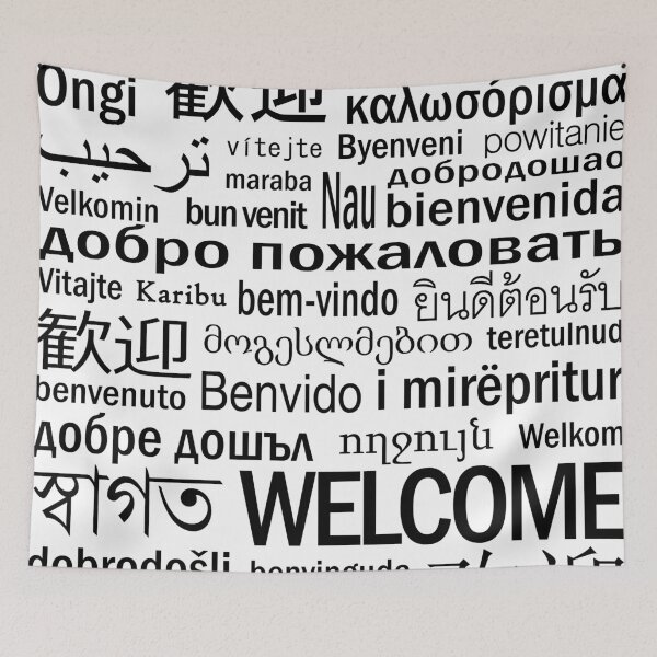 Item preview, Welcome - Multilingual - Black and White designed and sold by TresChicXO.
